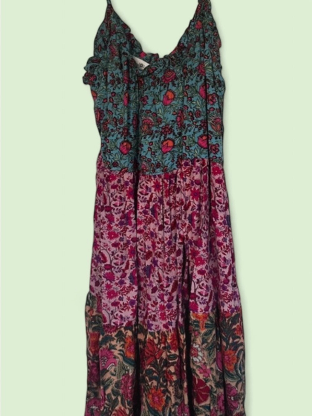 NATURAL LIFE Teal and Magenta Floral Mini Dress